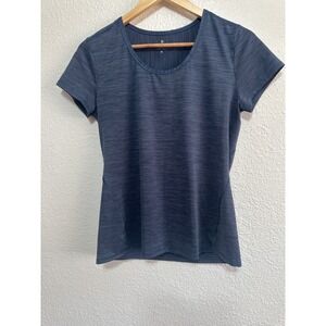 Athleta Blue Heathered Short Sleeve Athletic Top Women's Size M